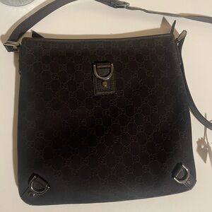 Gucci Dark Brown GG Canvas Crossbody Messenger Bag